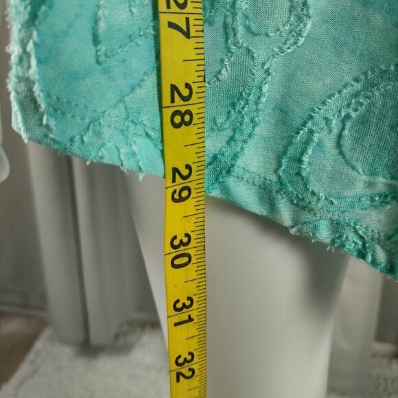 Ruby Rd. Women's Aqua Floral Lace Long Sleeve Top - Size Medium - Picture 7 of 13